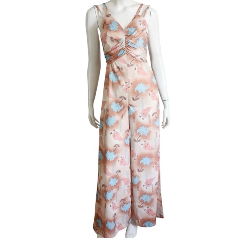 Vintage art deco 1970s jumpsuit women size 13/14 MODERN SMALL